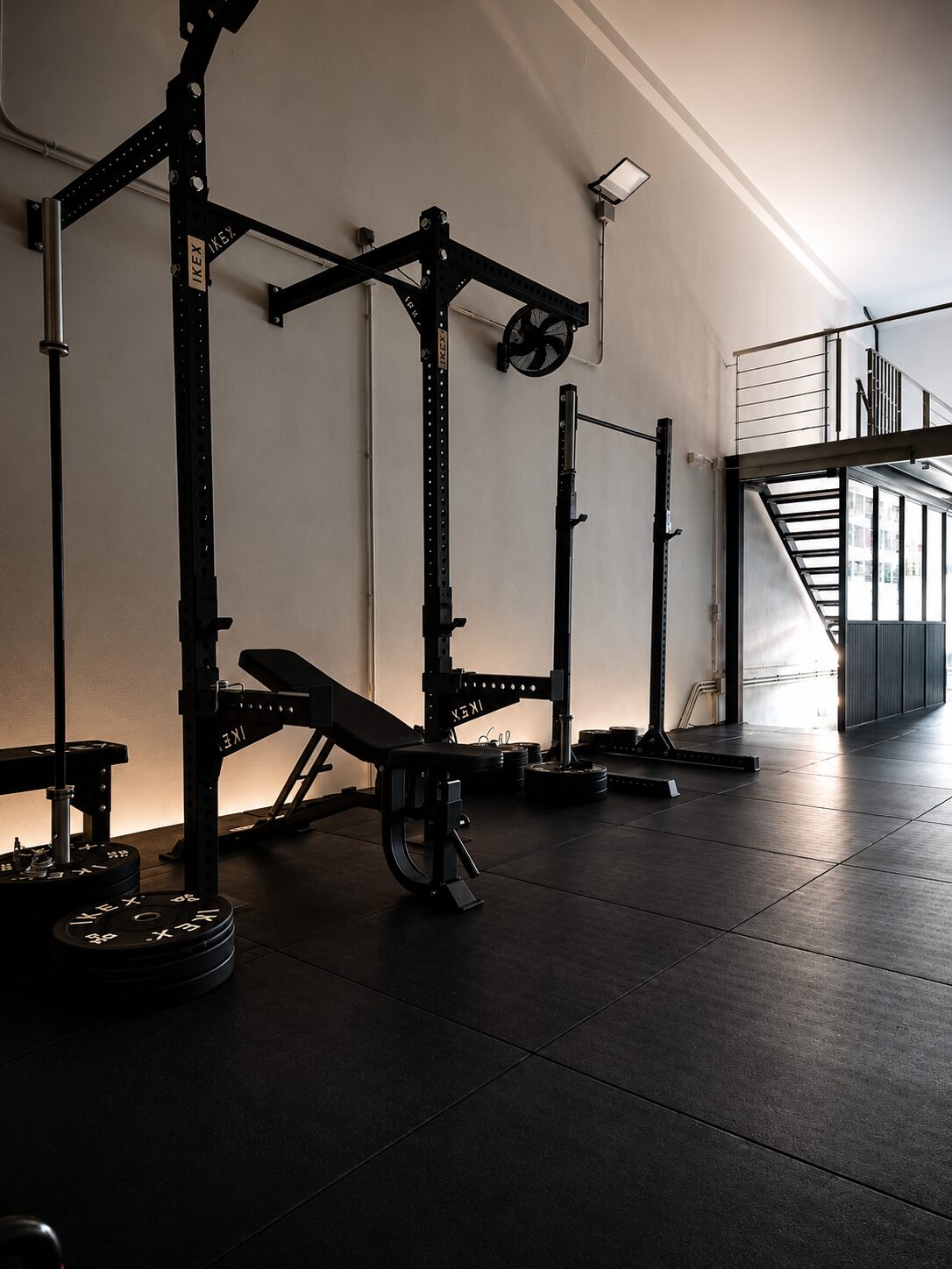 Racks and training area at the new centre